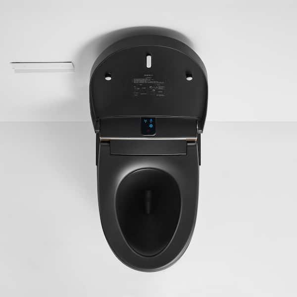 Staykiwi Matte Black Elongated Bidet Toilet 1.28 GPF with Adjustable Sprayer, Deodorizing, Soft Close