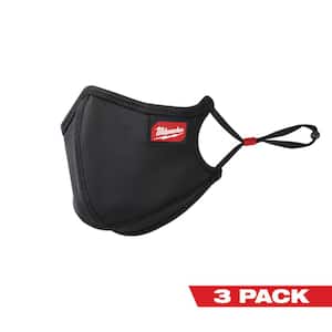 Large/X-Large Black 3-Layer Reusable Performance Face Mask (3-Pack)