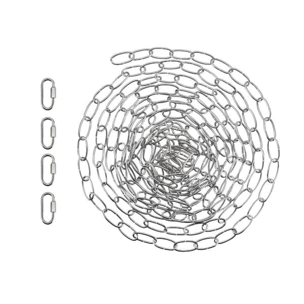 Aspen Steel 20 ft. ChainandQuick Link Connector/Hanging Maximum 40 lbs. Lighting Fixture/Swag Light/Plant Chrome 11G