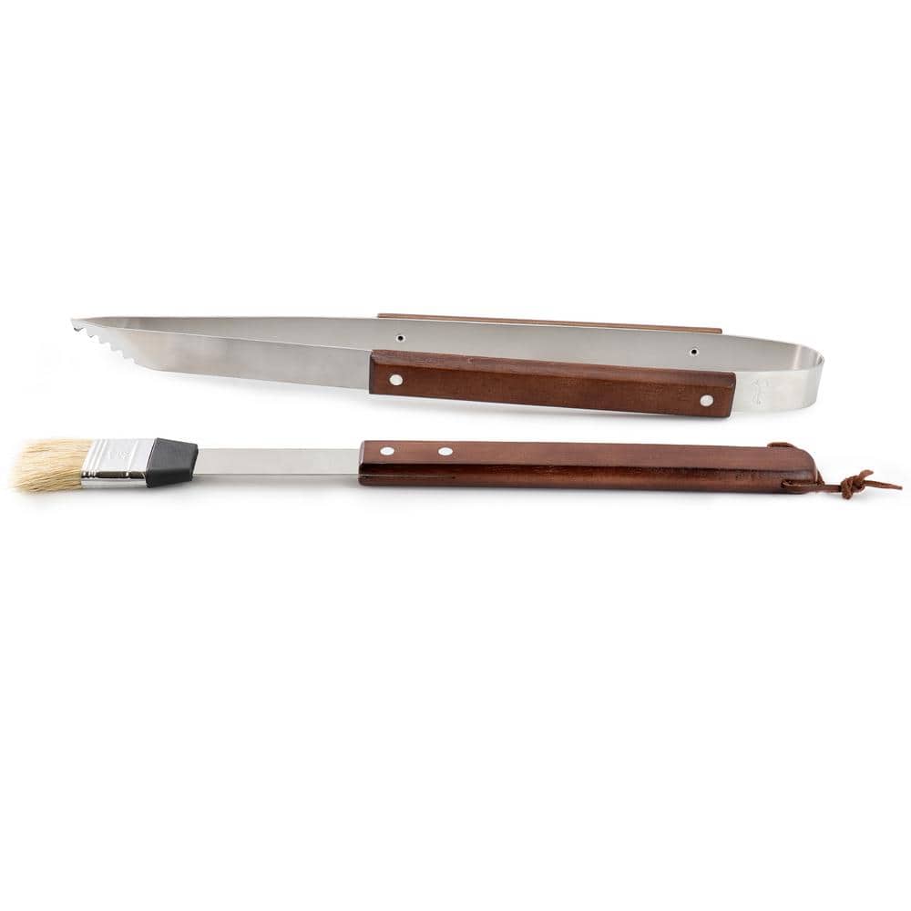 Gibson Home 5-Piece Stainless Steel BBQ Tool Set with Walnut Handles