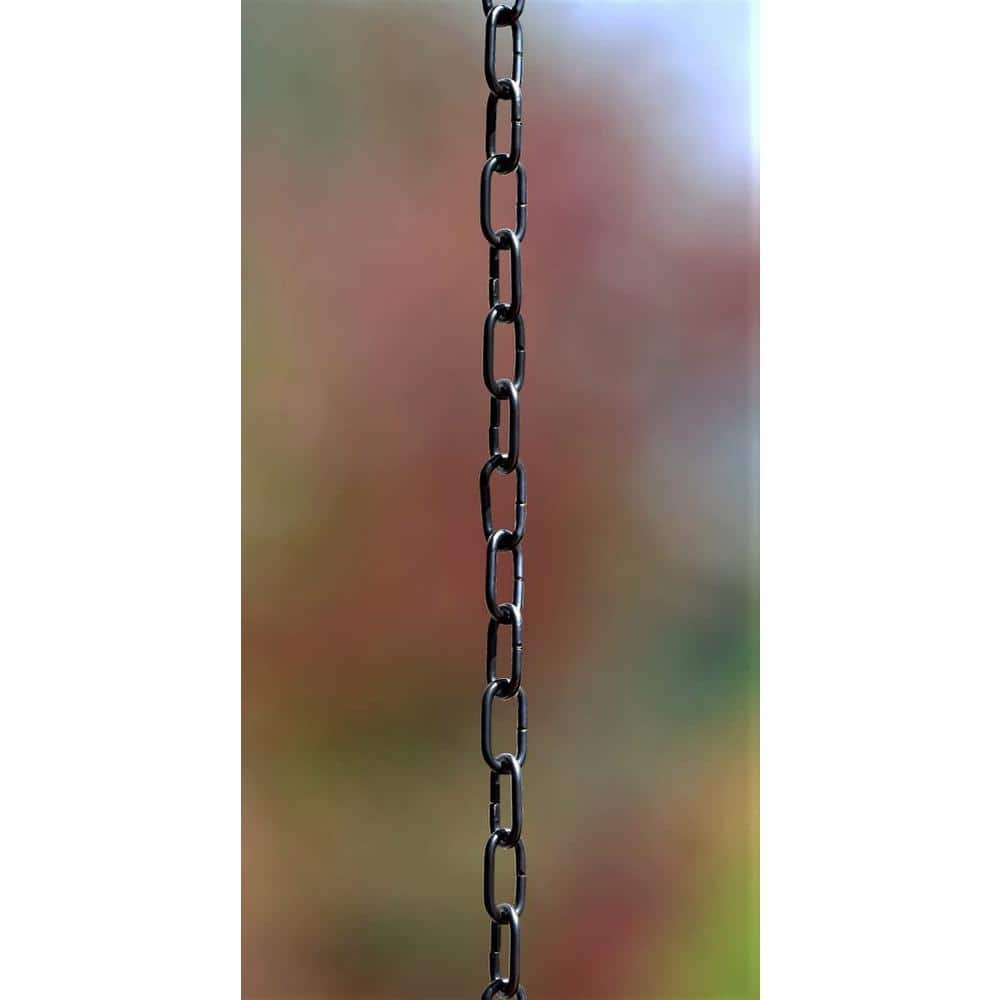 8.5-Foot Black Aluminum Traditional Link Rain Chain