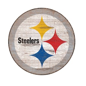 NFL Indoor Pittsburgh Steelers Distressed Logo Cutout Wood Sign