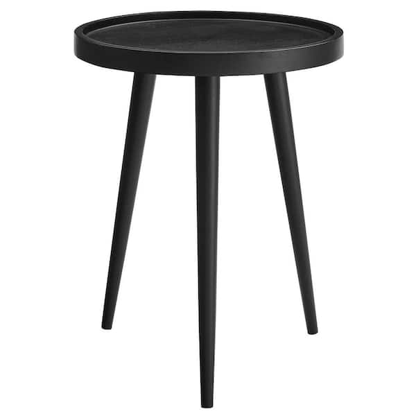 Chiro Round Wood Side Table in Black