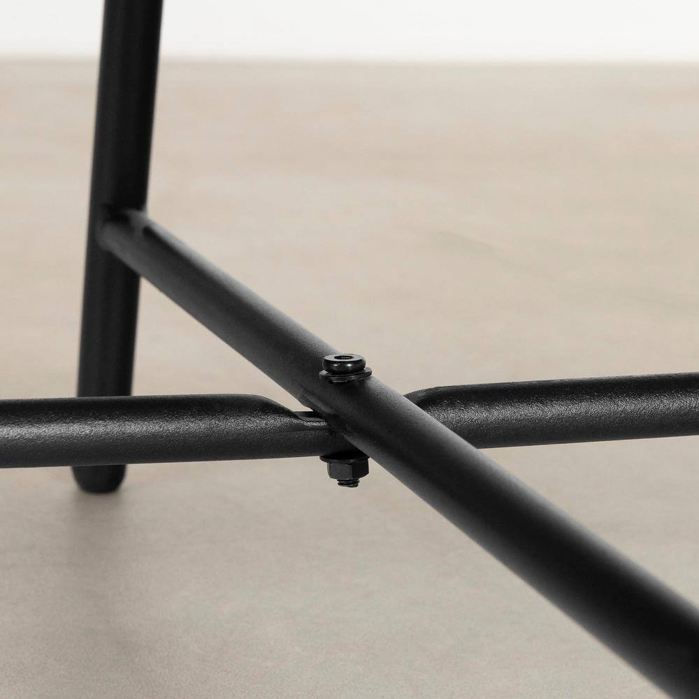 Pale Oak Oval Coffee Table with Metal Legs