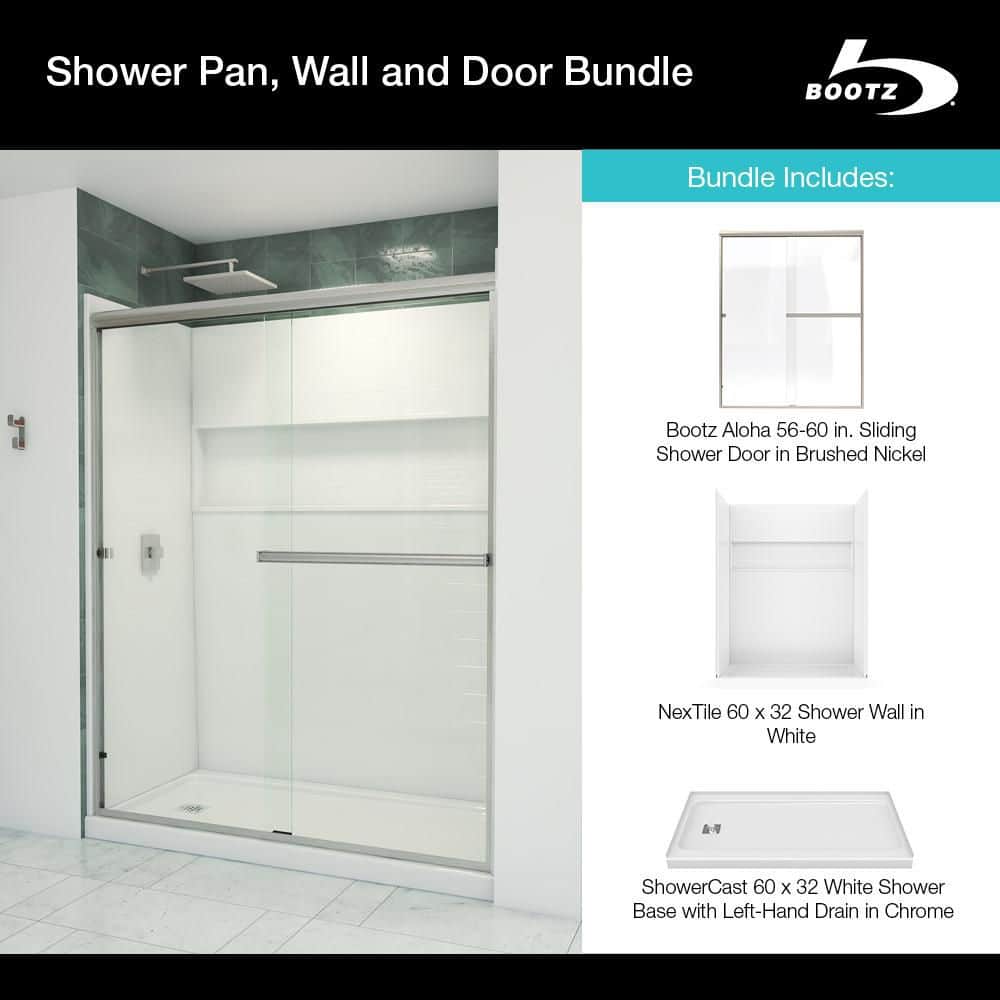 Bootz Industries Aloha ShowerCast 60 in. x 32 in. Left Shower Pan