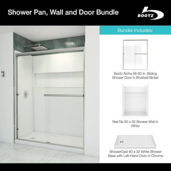 Bootz Industries Aloha ShowerCast 60 in. x 32 in. Left Shower Pan ...