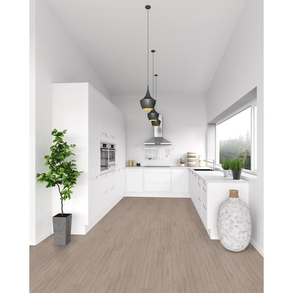 AA Surfaces Woodlett Outerbanks Grey 6 in. x 48 in. Glue Down Luxury Vinyl Plank Flooring (36 Sq. ft./Case)