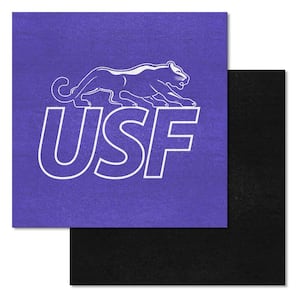 USF Cougars Cougars Purple Team Residential 18 in. x 18 in. Peel and Stick Carpet Tile (20 Tiles/Case) (45 sq. ft.)