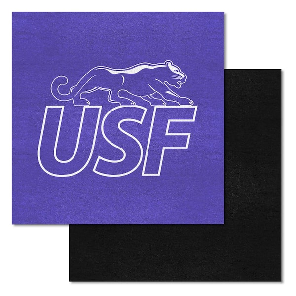 FANMATS USF Cougars Cougars Purple Team Residential 18 in. x 18 in. Peel and Stick Carpet Tile (20 Tiles/Case) (45 sq. ft.)