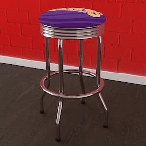 Los Angeles Lakers Fade 29 in. Purple Backless Metal Bar Stool with Vinyl Seat