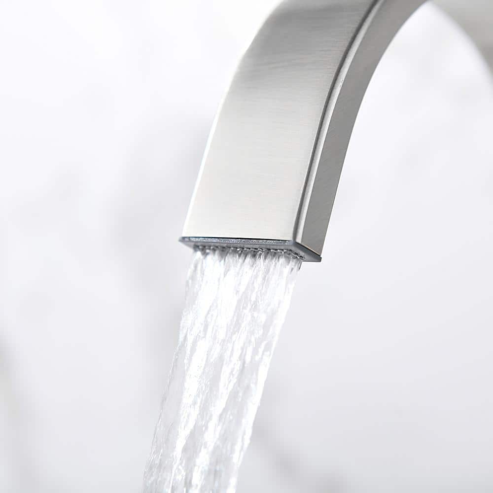 Brushed Nickel 2-Handle Widespread Bathroom Faucet with Drain Assembly