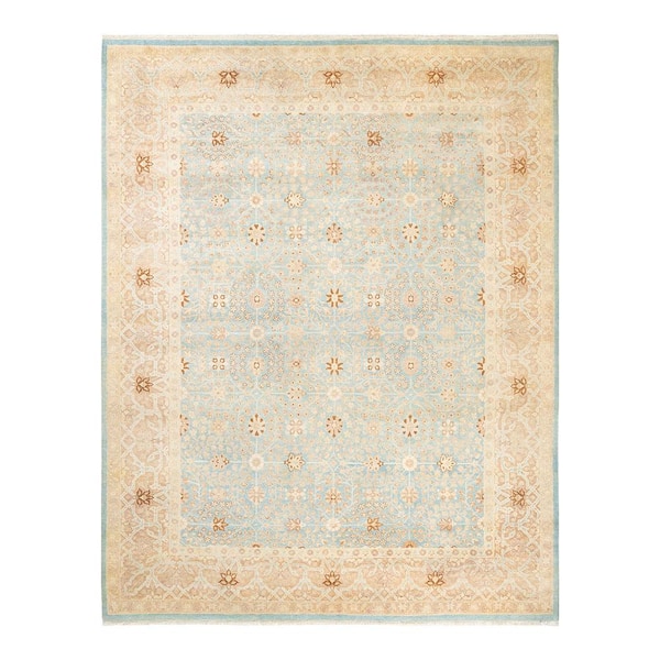 Solo Rugs Mogul One of a Kind Traditional Light Blue 8 ft. 3 in. x 10 ft. 4 in. Floral Area Rug