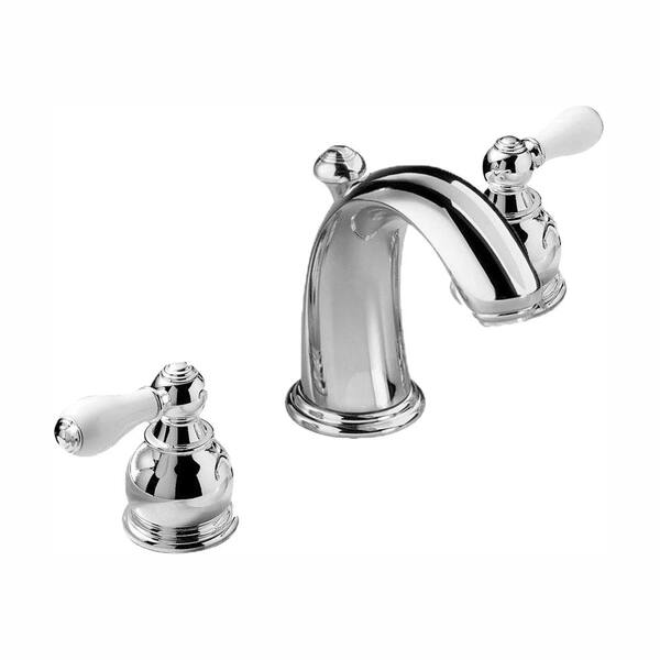 American Standard Hampton 8 in. Widespread 2-Handle Mid-Arc Bathroom Faucet in Polished Chrome with Speed Connect Drain