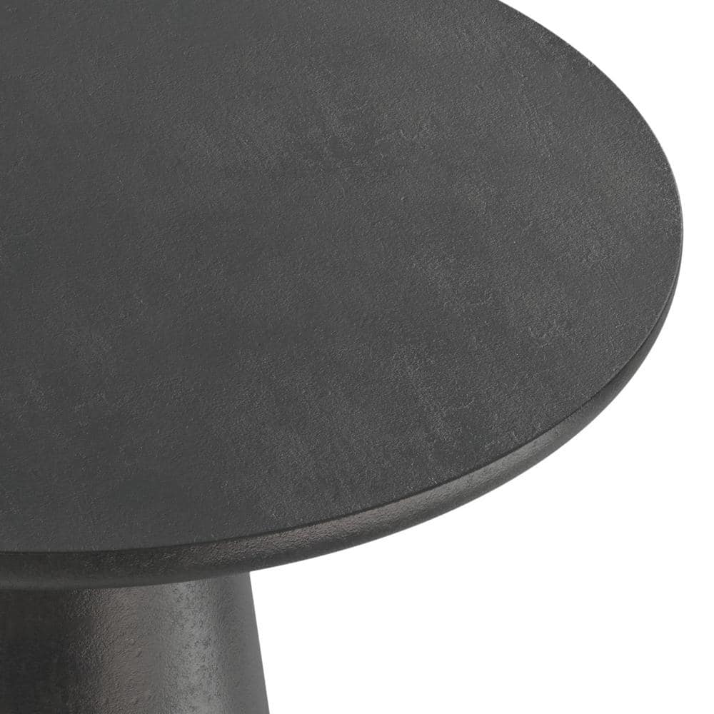 Gloria Graphite Round Cast Aluminum Side Table, 15.75-inch