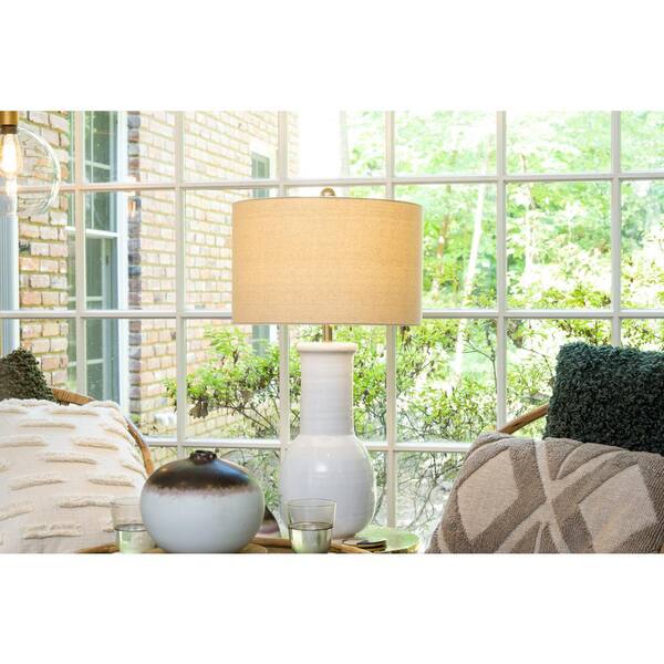 white terracotta table lamp