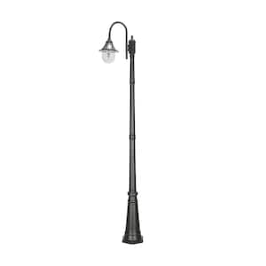 Orion Single Black LED Outdoor Solar Lamp Post Light with GS Solar LED Light Bulb