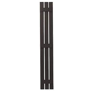 12 in. x 75 in. Polypropylene 3-Board Open Board and Batten Shutters Pair in Brown