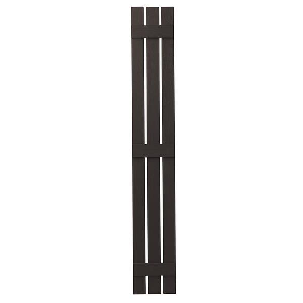 Ply Gem 12 in. x 75 in. Polypropylene 3-Board Open Board and Batten Shutters Pair in Brown