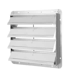 21.26 in. Silver Square Aluminum Automatic Gravity Shutter Louver Vent for 18.5 in. Exhaust Fan
