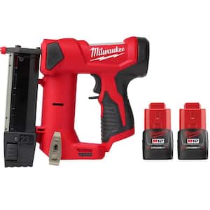 M12 12-Volt 23-Gauge Lithium-Ion Cordless Pin Nailer with Two M12 12-Volt 1.5 Ah Lithium-Ion Compact Battery Packs