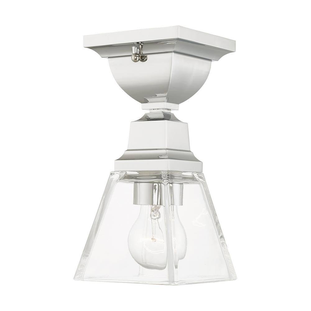 Whitfield Polished Chrome 1-Light LED Flush Mount with Clear Glass