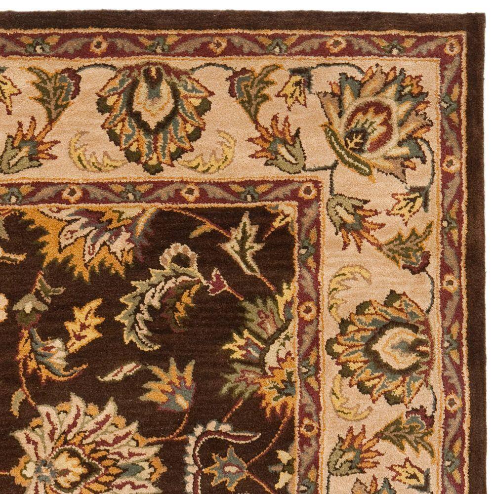 Ivory and Brown Hand-Tufted Wool Area Rug, 6' x 9'