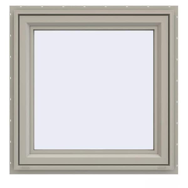 JELD-WEN 35.5 in. x 35.5 in. V-4500 Series Desert Sand Vinyl Awning Window with Fiberglass Mesh Screen