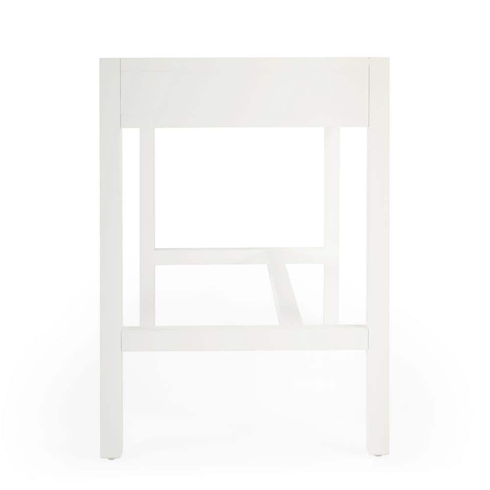 Elin Contemporary White Wood Writing Desk with Drawers