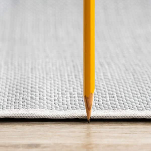 Luna Gray 9 ft. x 12 ft. Solid Indoor/Outdoor Area Rug