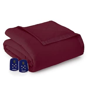 King/Cal King Wine Electric Heated Comforter/Blanket