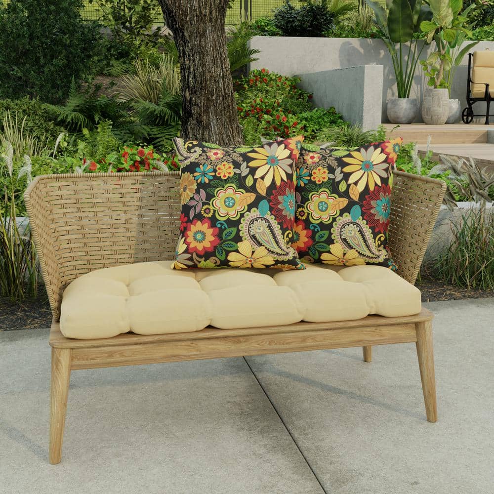 18" Multicolor Floral Outdoor Throw Pillow Set with UV Protection