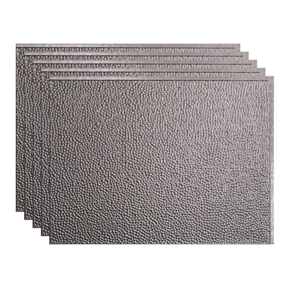 Hammered 18.25 in. x 24.25 in. Vinyl Backsplash Panel in Galvanized Steel (5-Pack) price history on PriceWatchPro