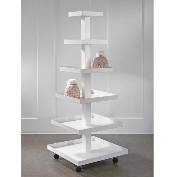 TRIPAR INTERNATIONAL, INC. White Rolling 6-Tier Metal Shelving