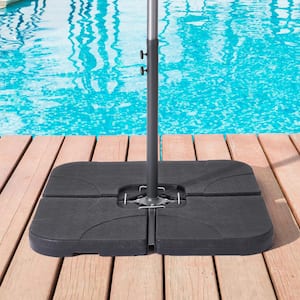 180 Lbs Patio Umbrella Base in Black, Water/Sand Filled Weighted Hanging Cantilever Umbrella Base