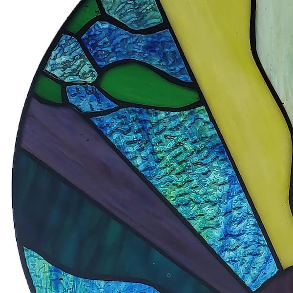 River of Goods Multi-Colored Earth Elements Stained Glass Window Panel