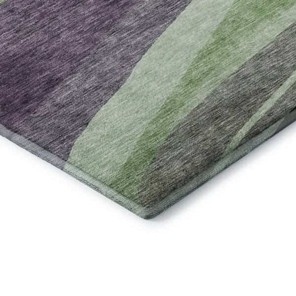 Mayfield Premium Machine Washable Abstract AMF1098 Purple 3 ft. x 4 ft. Area Rug