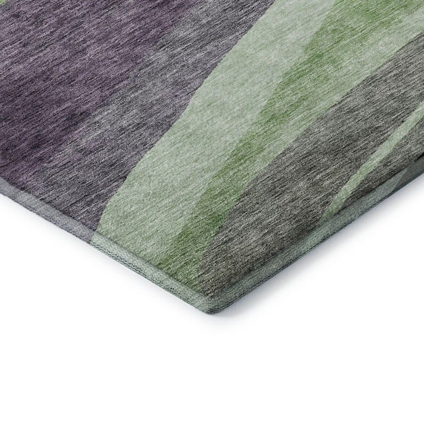 Mayfield Premium Machine Washable Abstract AMF1098 Purple 5 ft. x 7 ft. 6 in. Area Rug