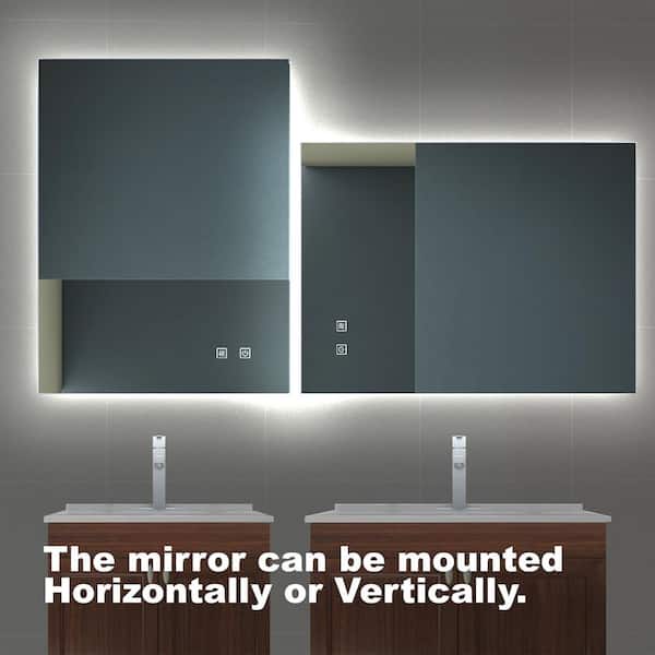 32 in. W x 24 in. H Rectangular Led Frameless Wall Mount Backlit Bathroom Vanity Mirror, High Lumen/Waterproof Anti-Fog