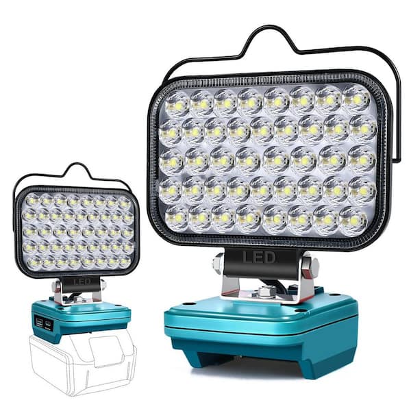 80-Watt LED Work Light 18-Volt 8000 Lumen Portable Floodlight with USB Charging for Job Site and Outdoor Use