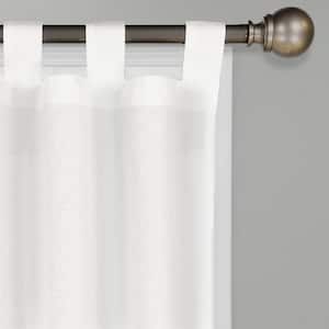 Montana  White Solid Polyester/Cotton Blend  60 in. W x 63 in. L Light Filtering Pair Tab Top Curtain Panel