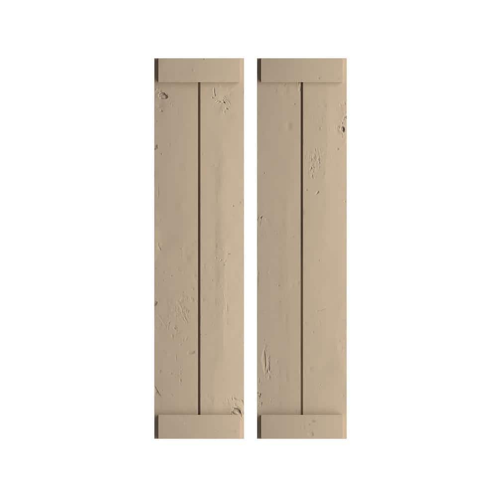 11 in. x 48 in. Timberthane Polyurethane 2-Board Joined Board-n-Batten Knotty Pine Faux Wood Shutters, End Batten Pair price history on PriceWatchPro