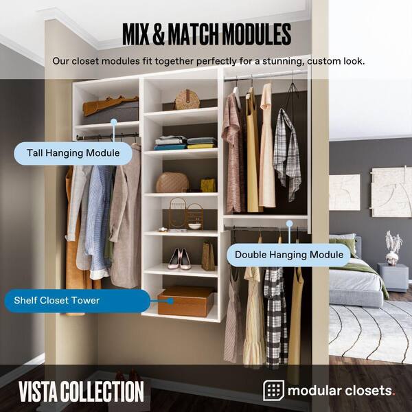 MODULAR CLOSETS Vista Collection 30 in. W White Closet Kit-Shelf
