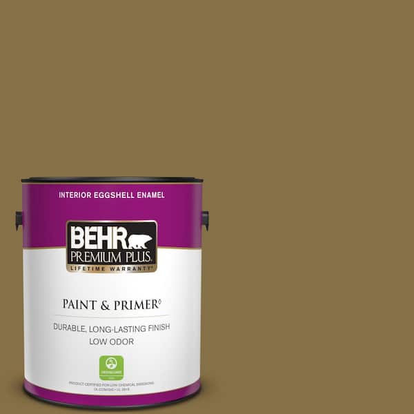 BEHR PREMIUM PLUS 1 gal. #370F-7 Pinetop Eggshell Enamel Low Odor Interior Paint & Primer