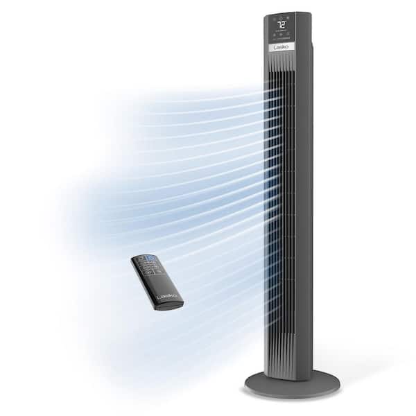 48 in. 12 Speed Tower Fan in Gray with DC Motor, Whisper Quiet, 4 Fan Modes, 24-Hour Timer, Remote Control, 12 in. Dia