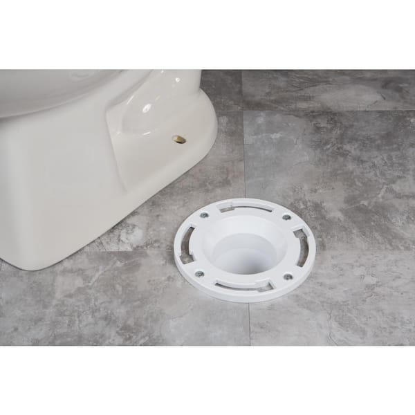 Oatey 4 in. PVC Twist-N-Set Open Toilet Flange 436512 - The Home Depot