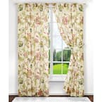 Brissac Red/Pink Floral Rod Pocket Room Darkening Curtain - 35 in. W x ...