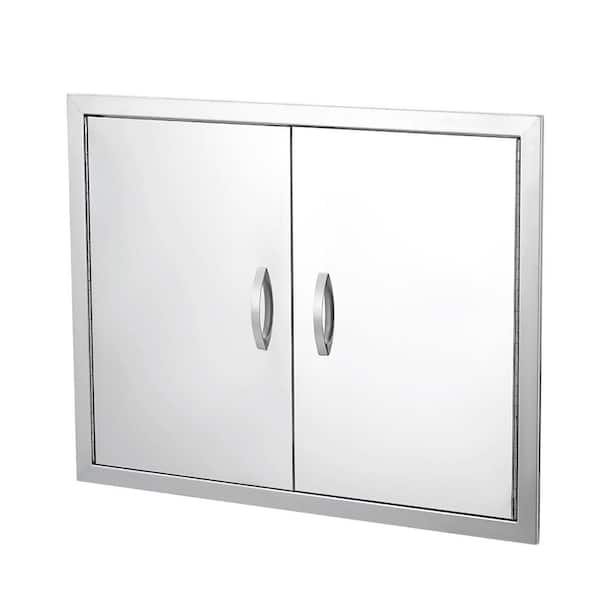 36" W x 21" H BBQ Access Door, Double Outdoor Kitchen Door, Weatherproof Built in 304 Stainless Steel with Handle