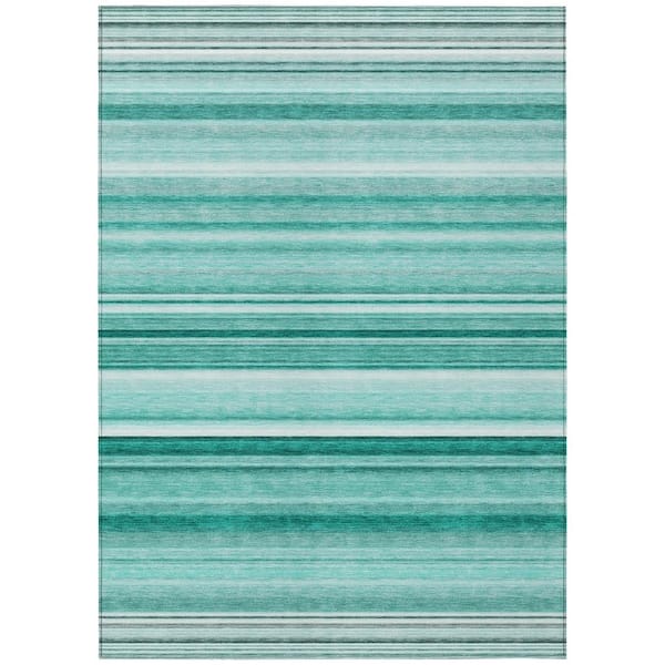 Addison Rugs Chantille ACN529 Aqua 9 ft. x 12 ft. Machine Washable Indoor/Outdoor Geometric Area Rug