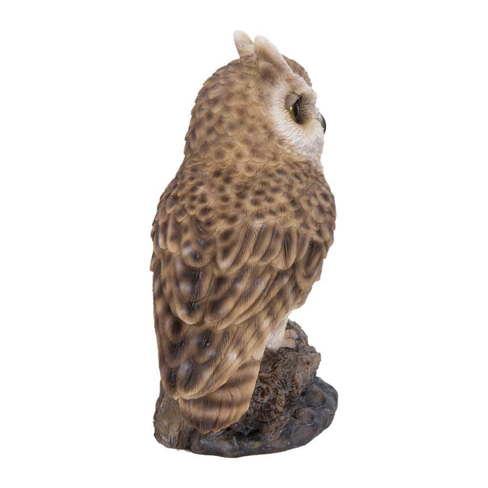 Motion Activated Singing Brown Polyresin Owlet Garden Statue