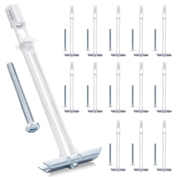 NVNOO Heavy Duty Stainless Steel Drywall Anchors Kit with Bolts for 1/4 in. 20 Fastener Size for TV Mounting, White (14-Pack)